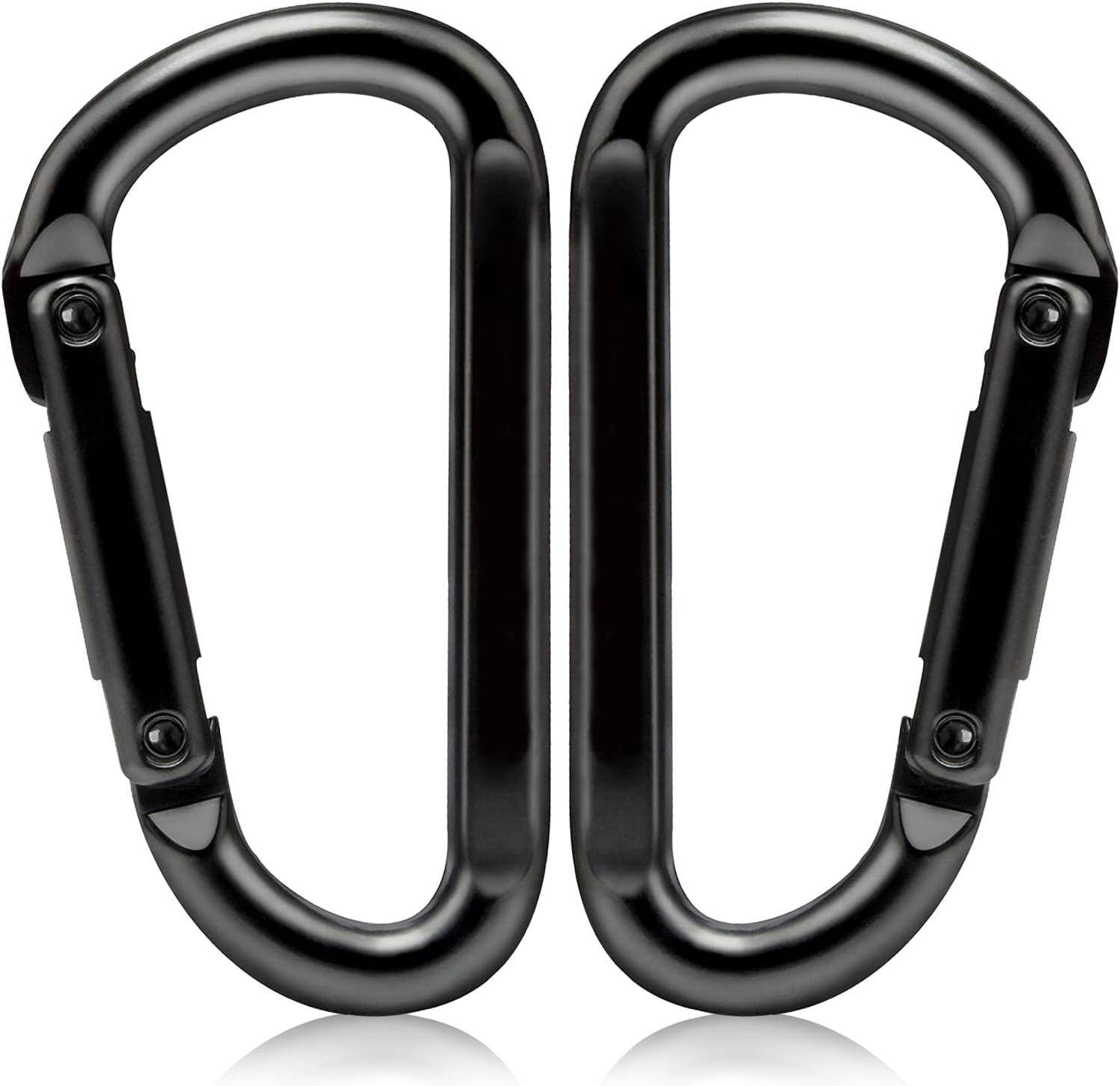 EZYA Heavy Duty Carabiner Clips, 860lbs - 3" Iron Carabiners for Keys, black