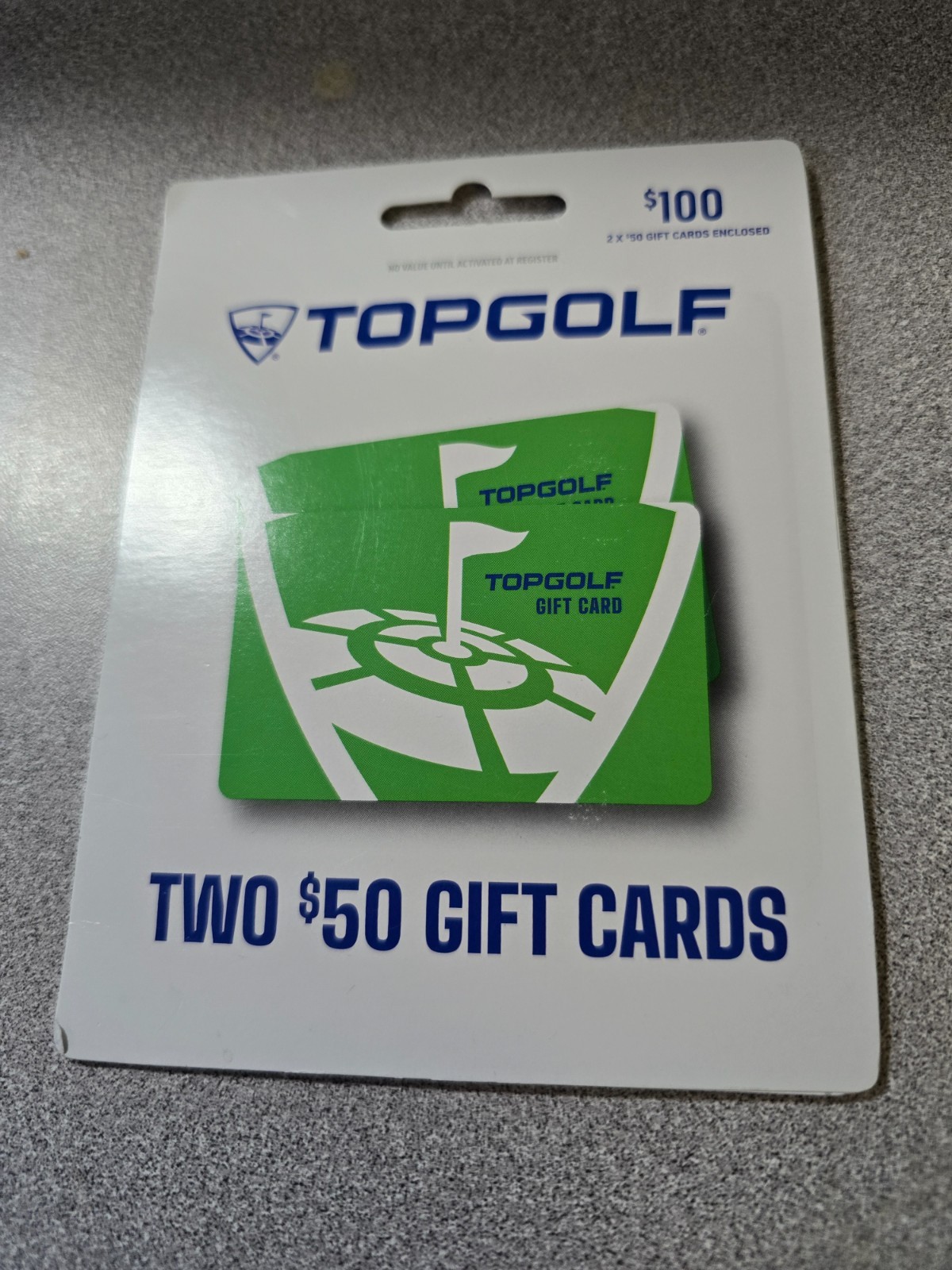 $100 TopGolf Gift Card 2 cards both 50 dollars ea