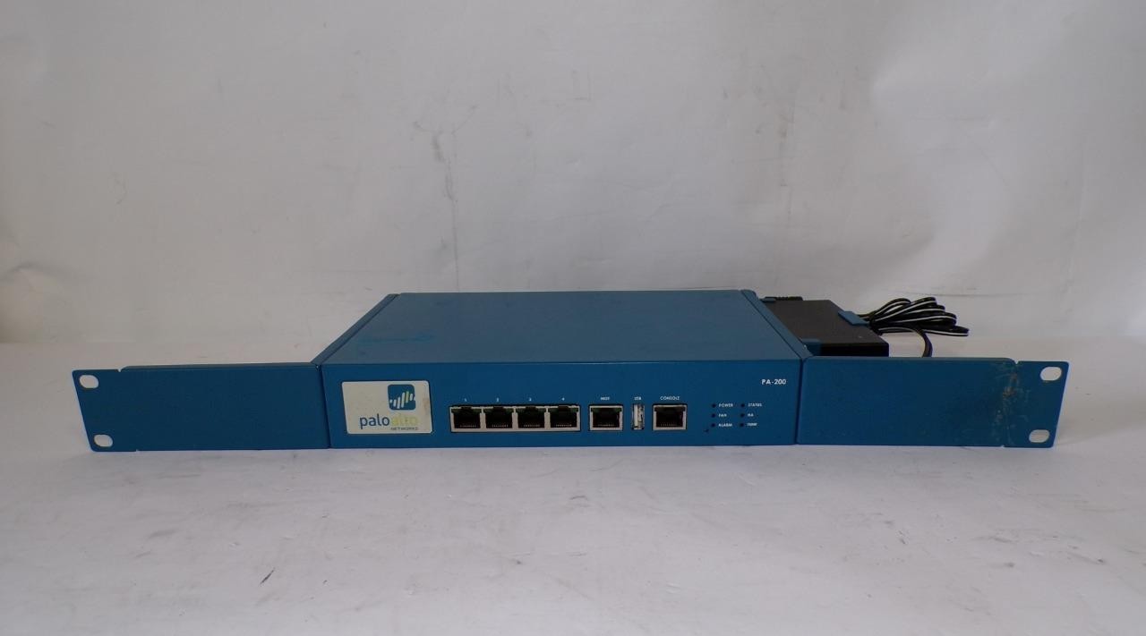 Palo Alto PA-200 Network Security Firewall w/ Rack Ears and Power Supply (B3503)