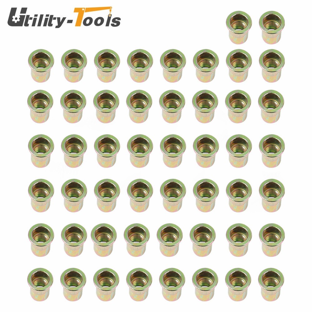 50 Pack Stainless Steel M10 Rivet Nuts Blind Nut Nutserts Rivnuts Metric