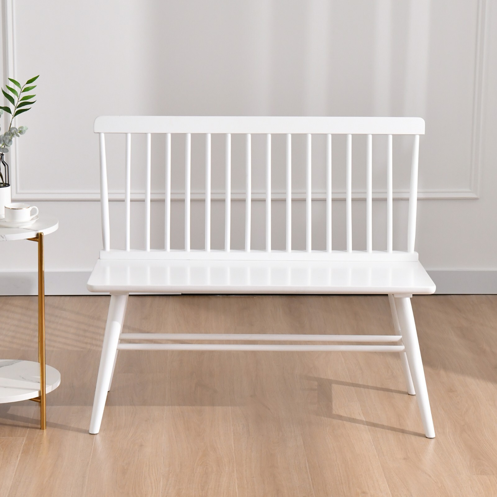 Entryway Bench Dining Bench with Back Farmhouse Winsor Bench Wood Bench