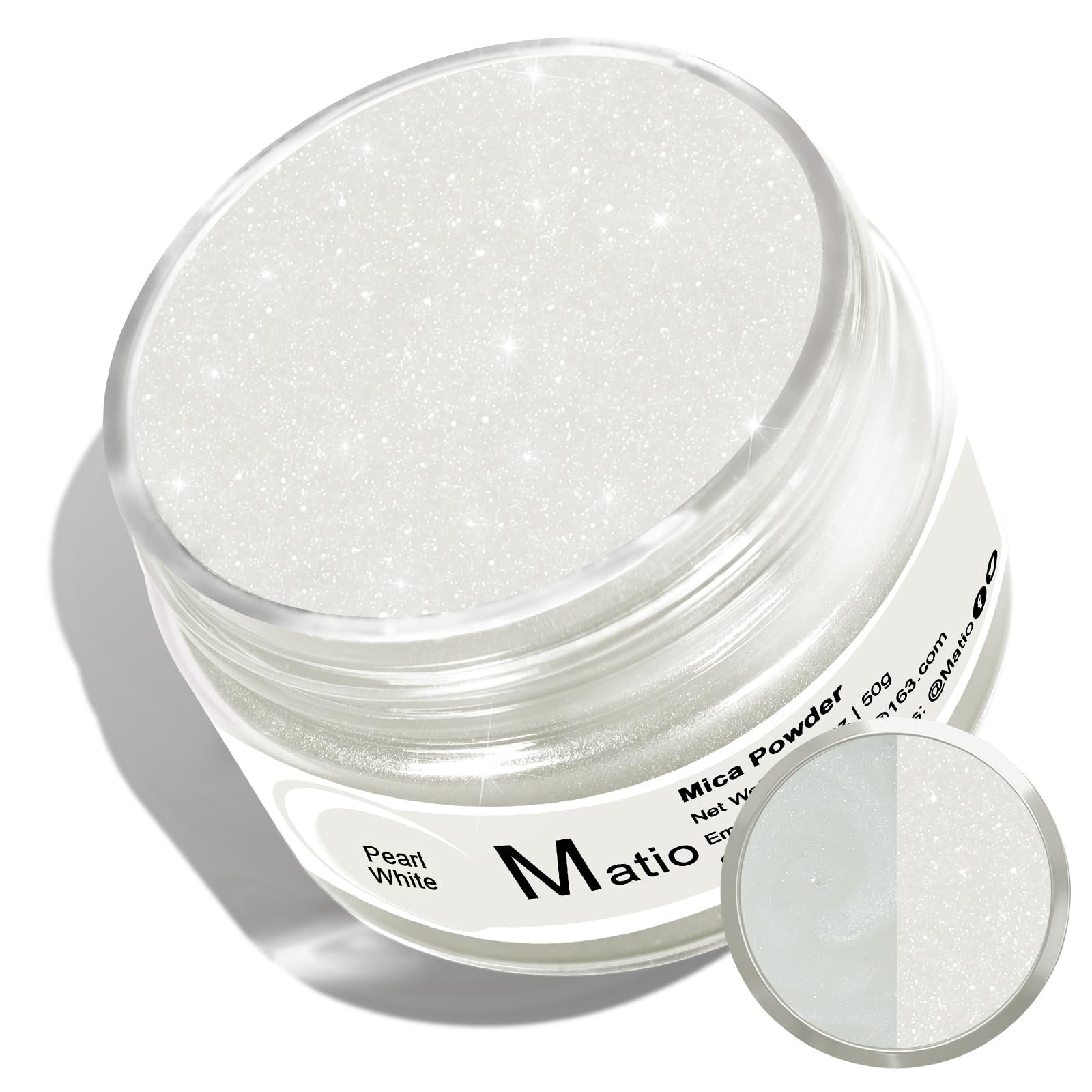 Matio Pearl White Mica Powder for Epoxy Resin, 1.8oz/ 50g