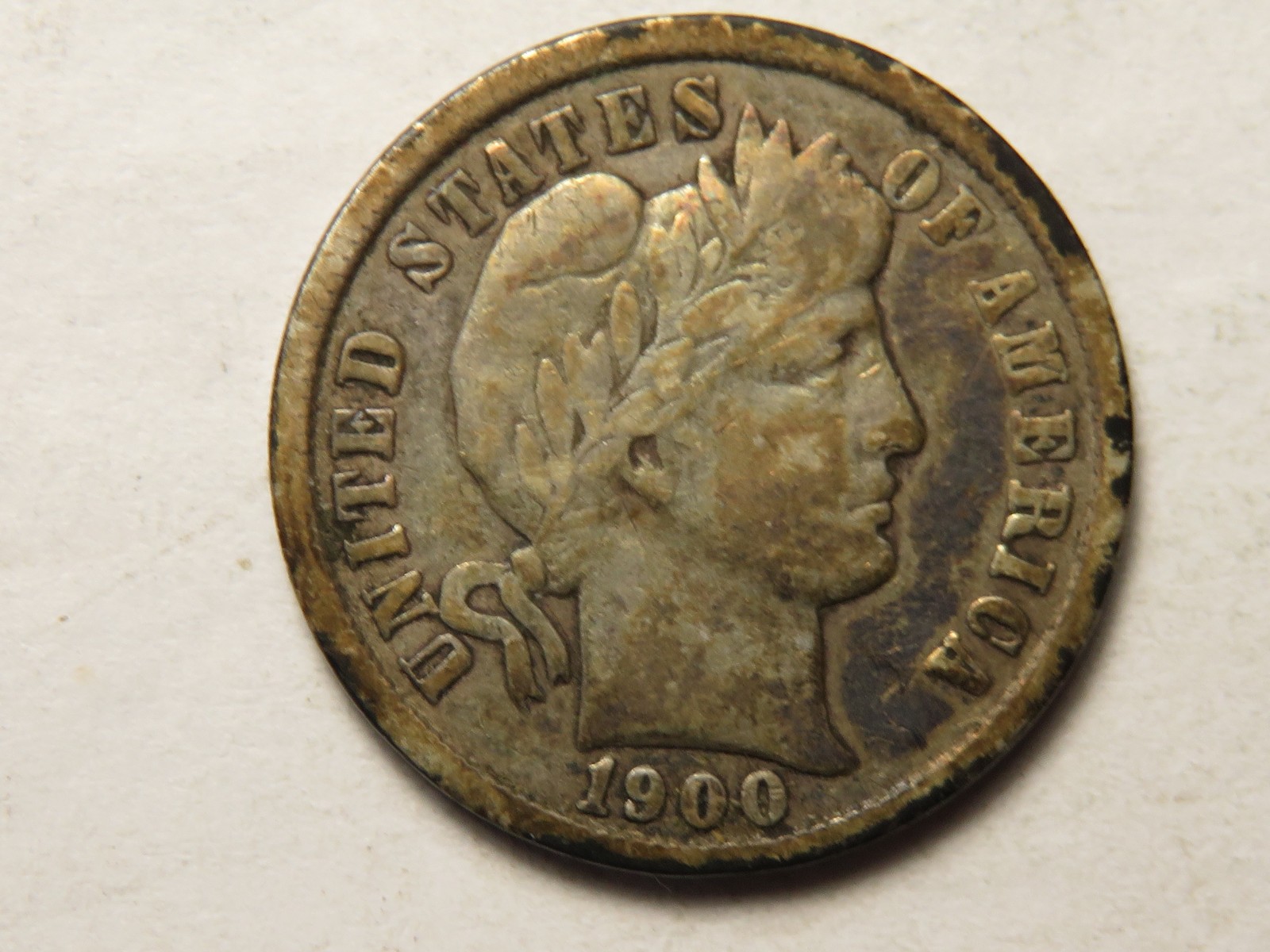 1900-P Barber Dime, Fine