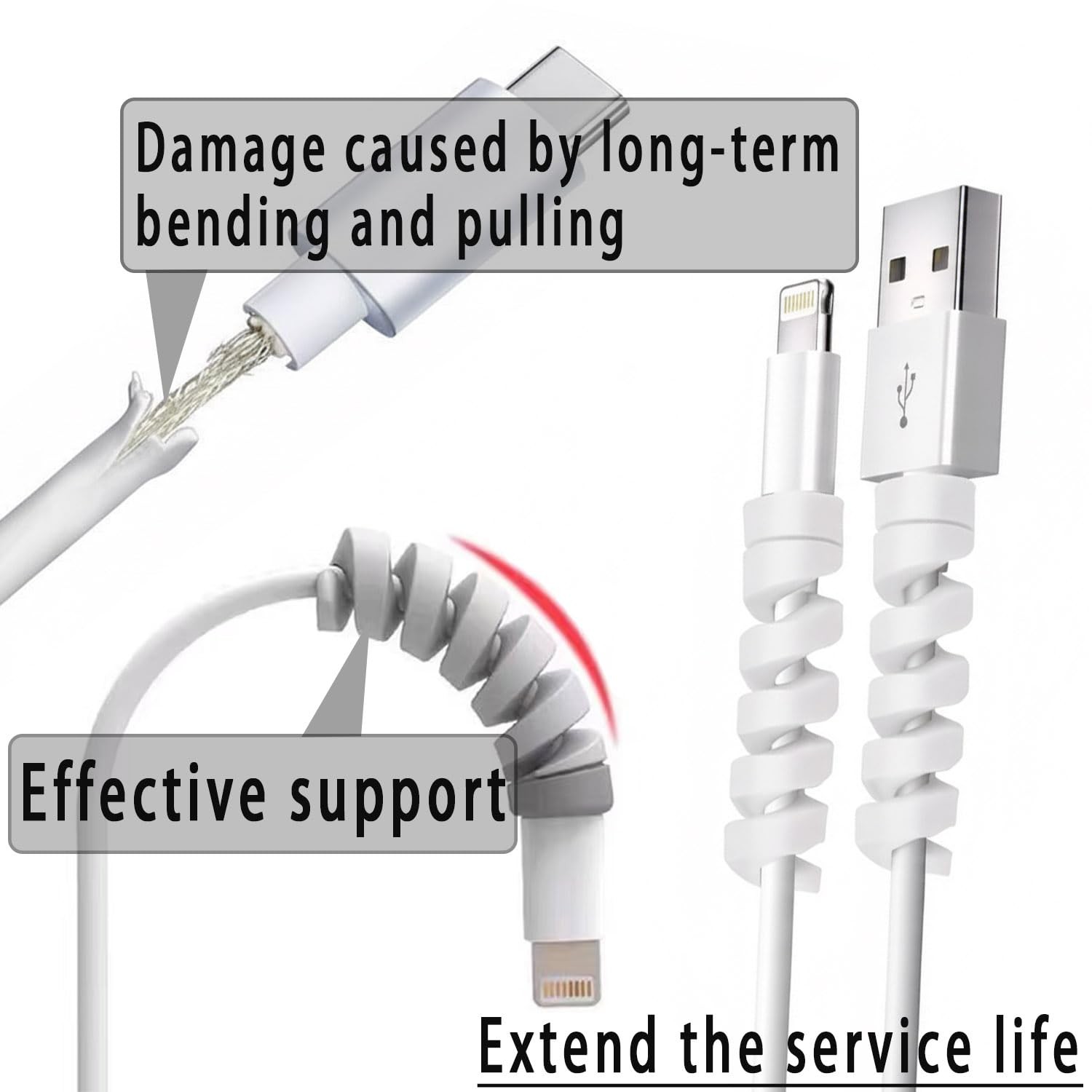 10 Pack Oxygen Tube Support Crimp Straighteners for Kink-Free Hoses