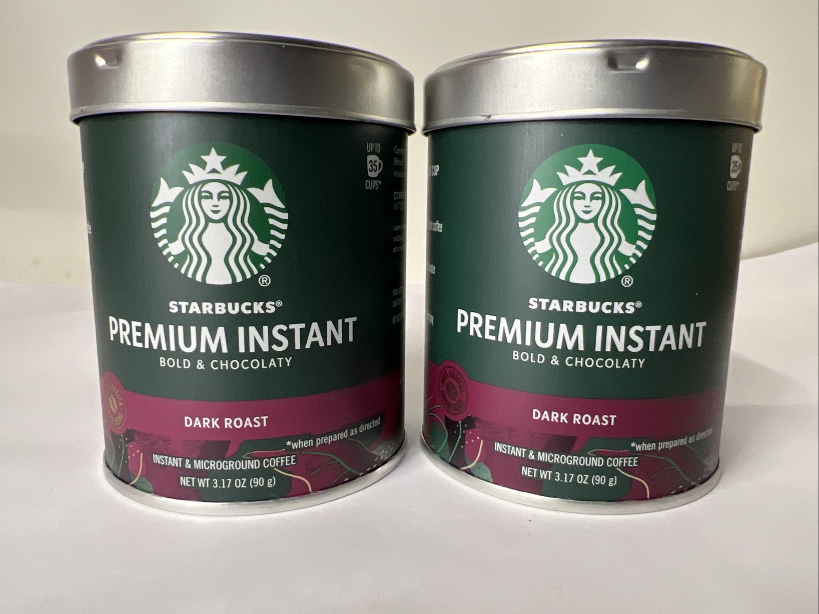 Starbucks Dark Roast Premium Instant Coffee Bold-Chocolaty (2) 3.17 Oz Packages