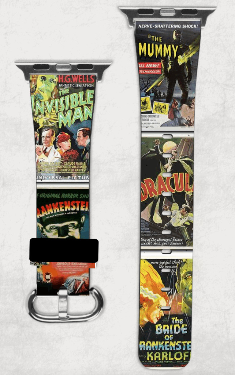 Movie Monster Posters Apple Watch Band NEW 38/40/41 42/44/45 Mummy Frankenstein