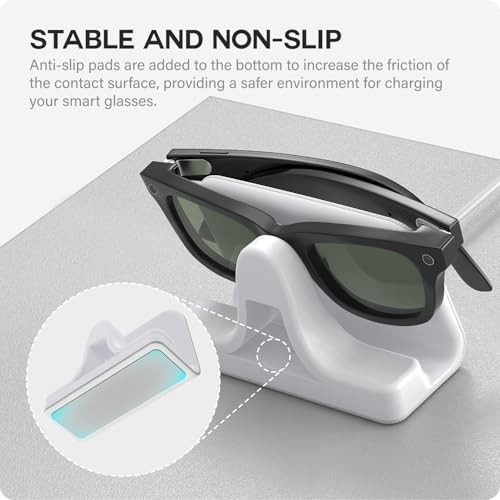 Charging Stand & Cable Compatible with Ray-Ban Meta Smart Glasses