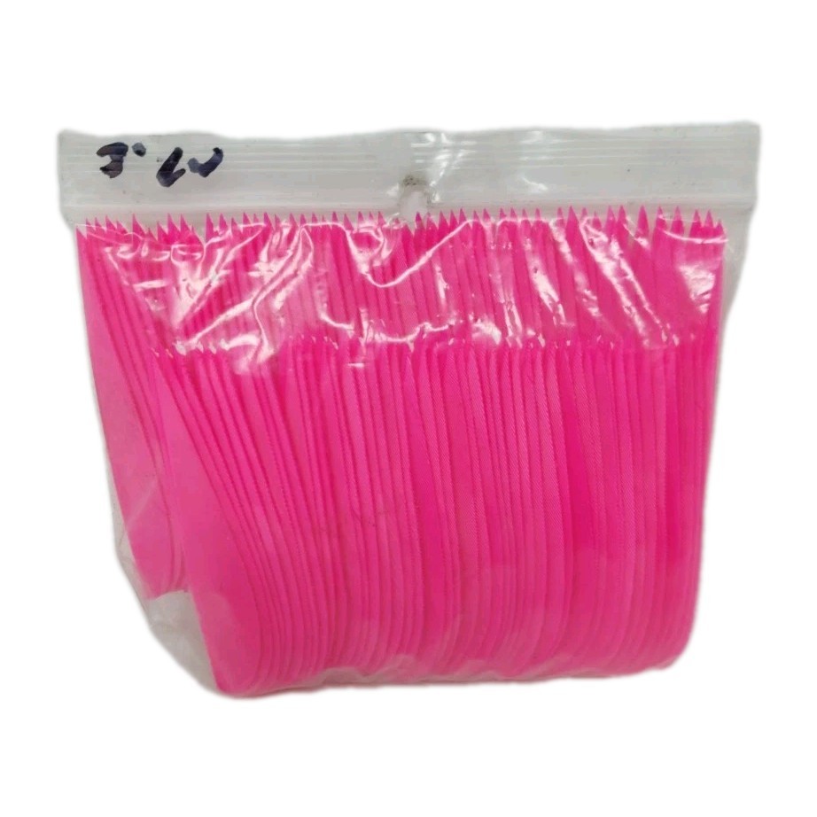 100 Pack Archery Arrow Feathers 3" Left Wing: Parabolic Fluorescent Flo Pink