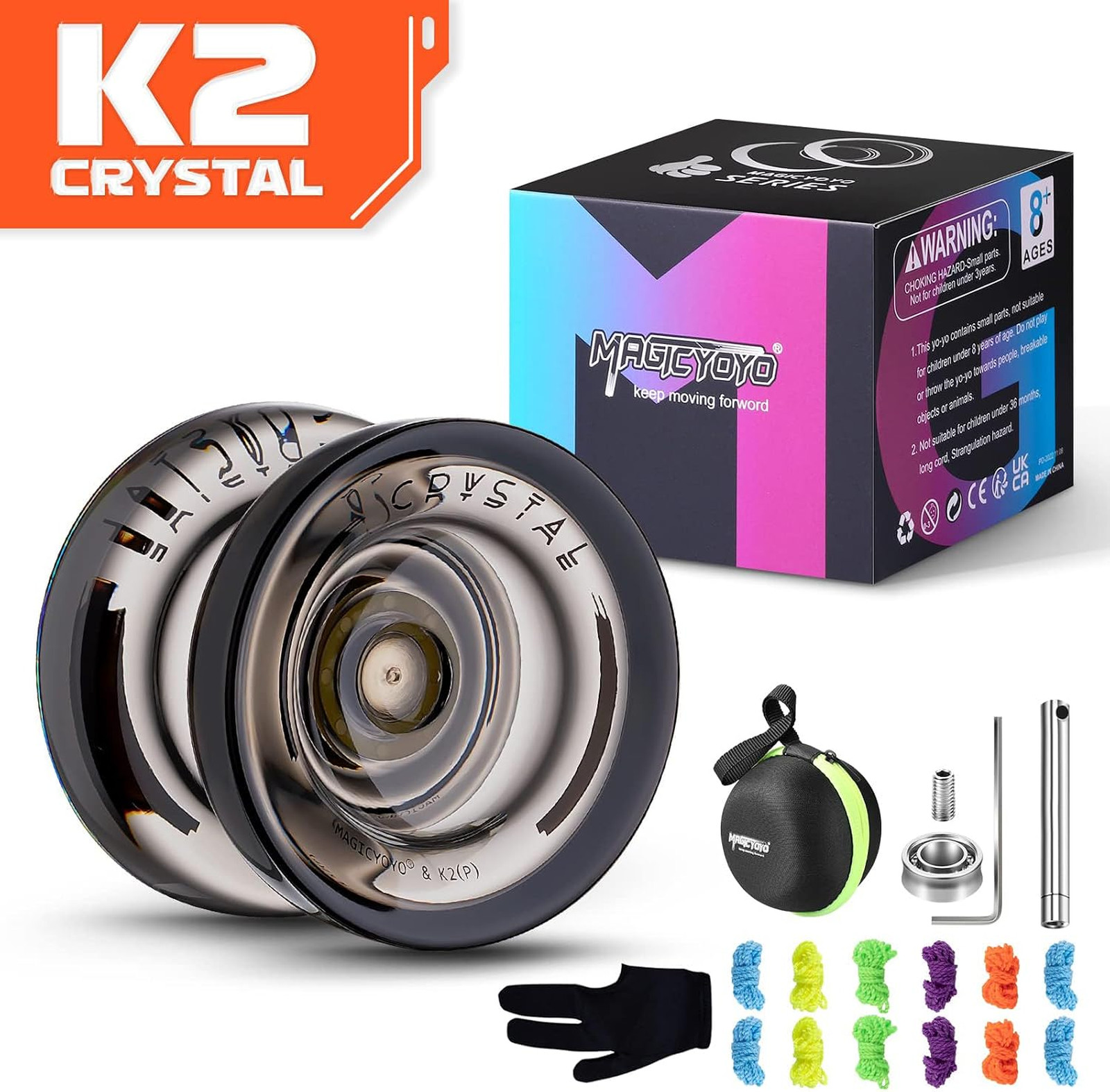 Yo-Yo Plastic K2 Crystal Black Responsive Unresponsive Beginner Trick Display