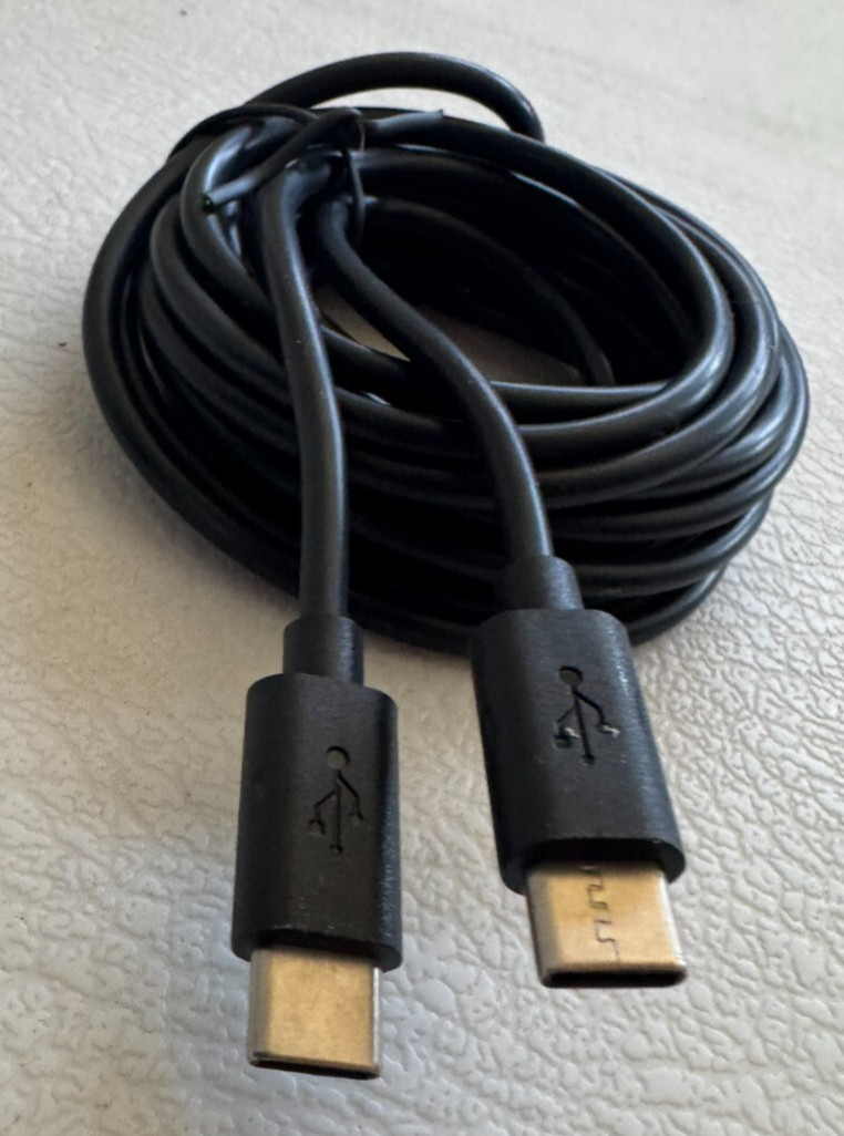 Unbraided USB-C To USB-C Fast Charger 70W Charging Data Sync Cable Black 10'