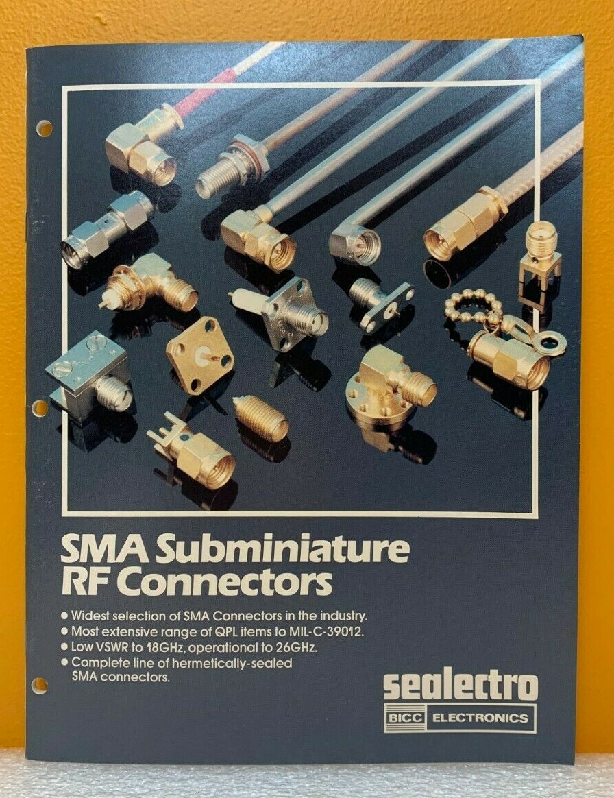 Sealectro Corporation SMA Subminiature RF Connectors Catalog No. 1-102.