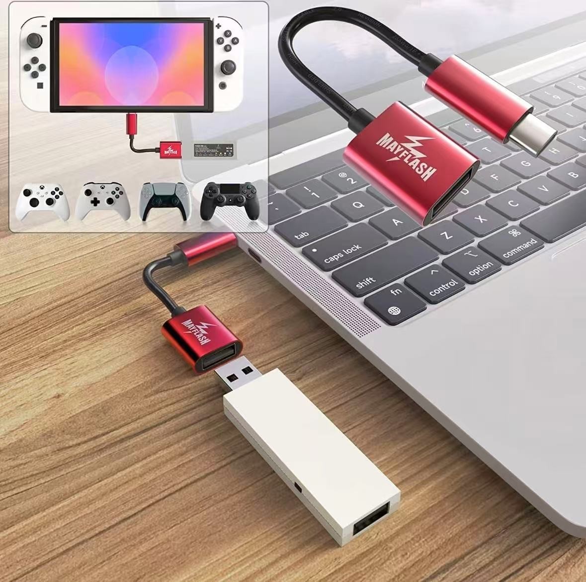 MAYFLASH Magic NS2 Wireless Bluetooth Controller Adapter for Switch, PS4&3, Xbox
