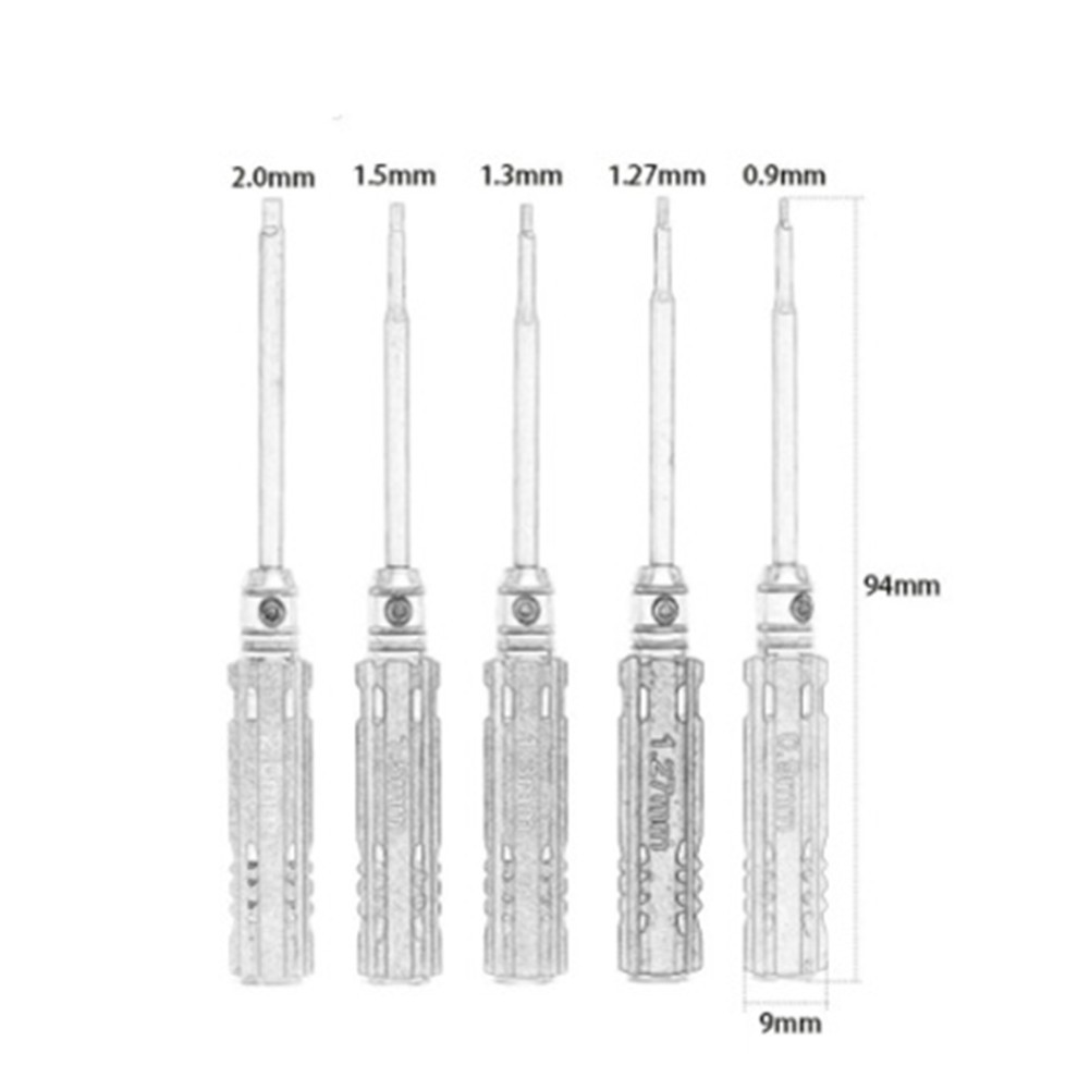 5Pcs Hex Screw Driver Repair Set for SCX24 RC Car Model Equipment Hobby Model