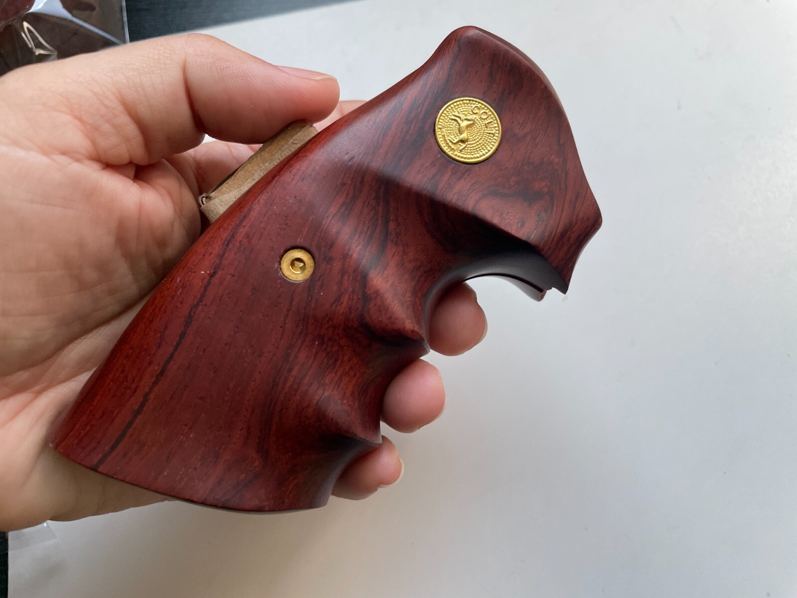 Rose wood Handmade Grip For Colt Python grips (I, E fr ame) opened back
