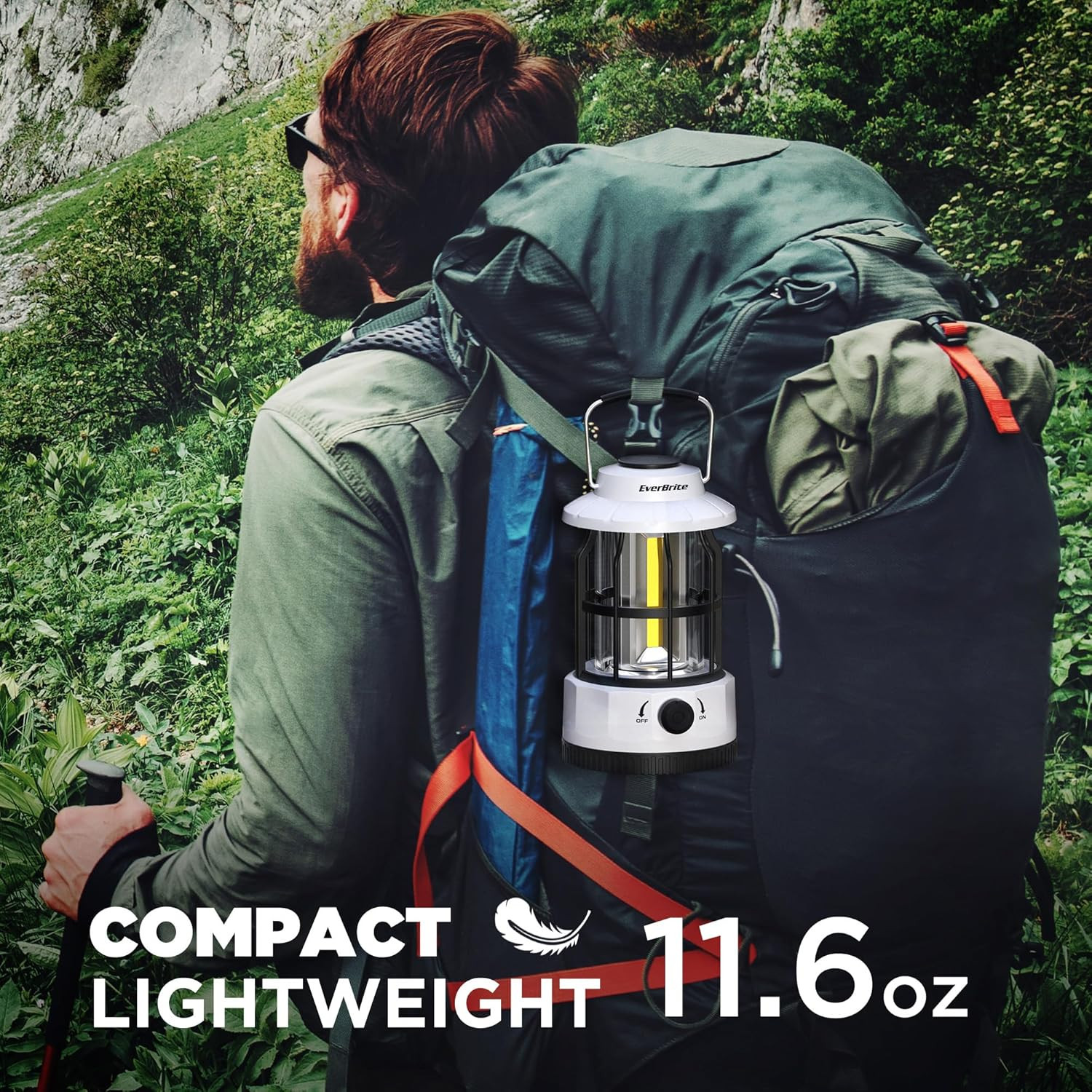 Everbrite LED Camping Lantern, USB C Rechargeable with Stepless Dimming, Vintage