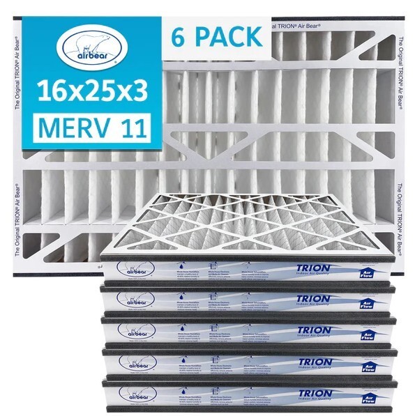 Trion Air Bear 259112-101 (6 Pack) Pleated Furnace Air Filter 16"x25"x3" MERV 11