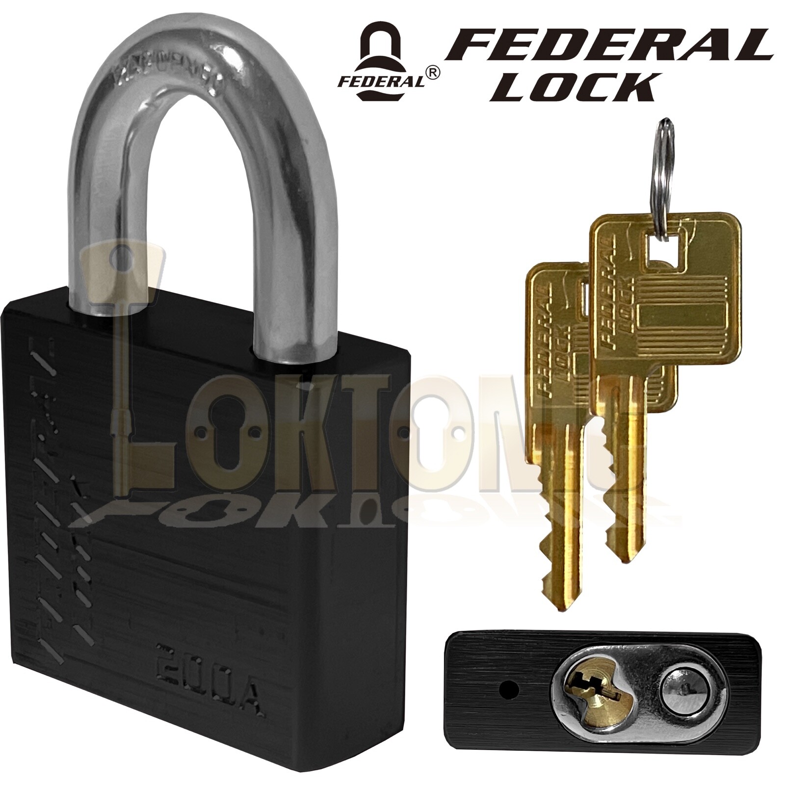 Federal 200A 50mm High Security Weather Resistant Solid Aluminium Padlock