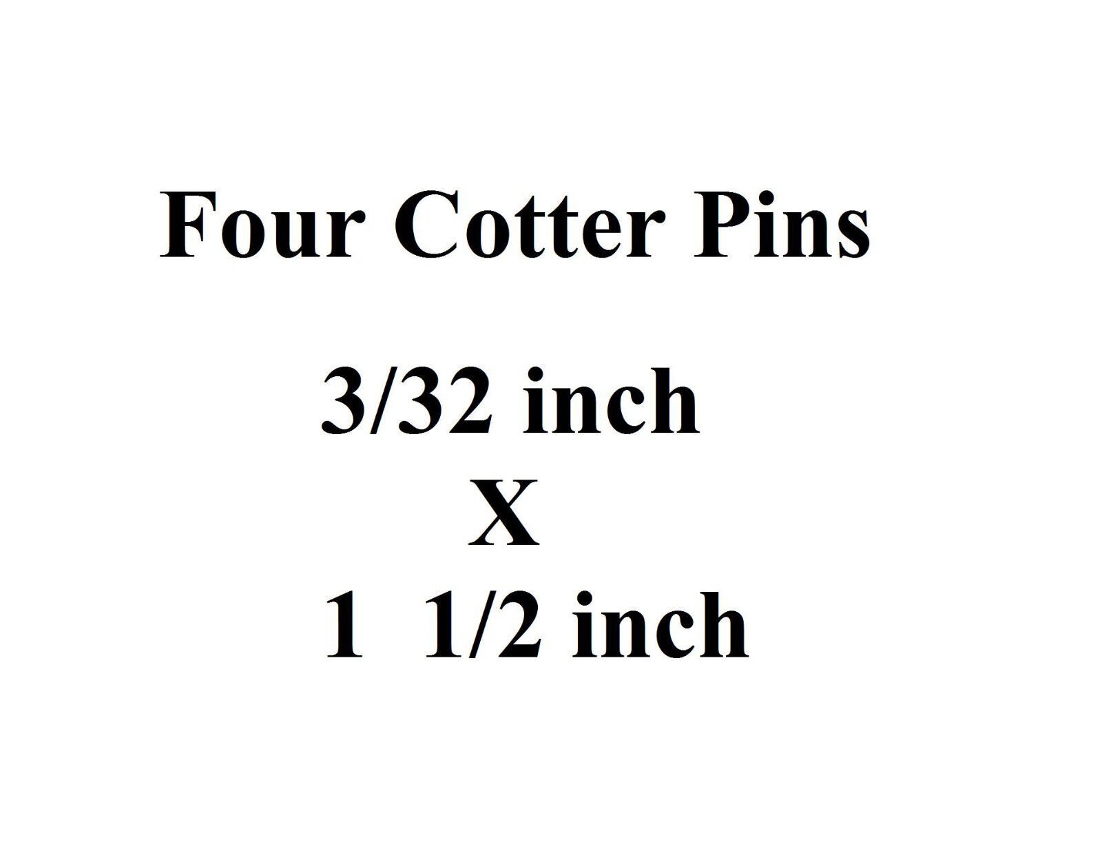 Cotter Split Pin ~ 3/32 inch x 1 1/2 inch ~ Extra Long ~ Zinc Plated ~ 4 Pack