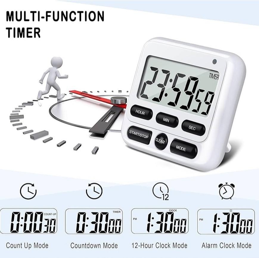 Ktkudy digital kitchen timer With 24 Hour Clock And alarm