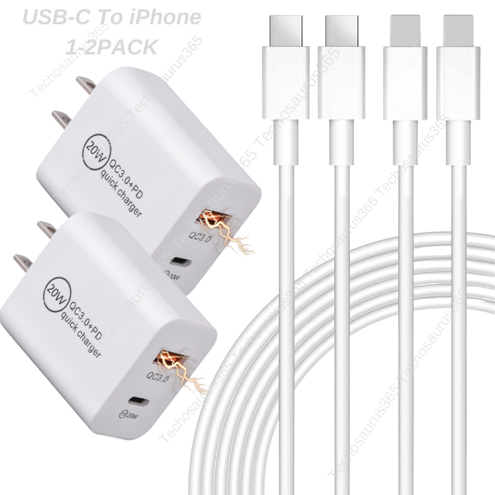 20W USB C Fast Wall Charger PD Power Dual Adapter For iPhone 13/12/11 Pro Max