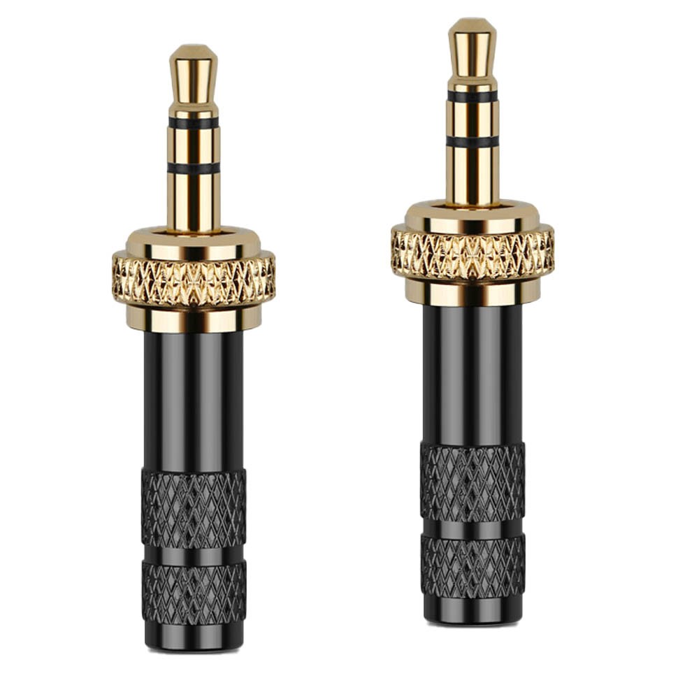 8Pcs 3.5mm (1/8") Stereo Thread Locking Gold Male Connector For Sennheiser HOT