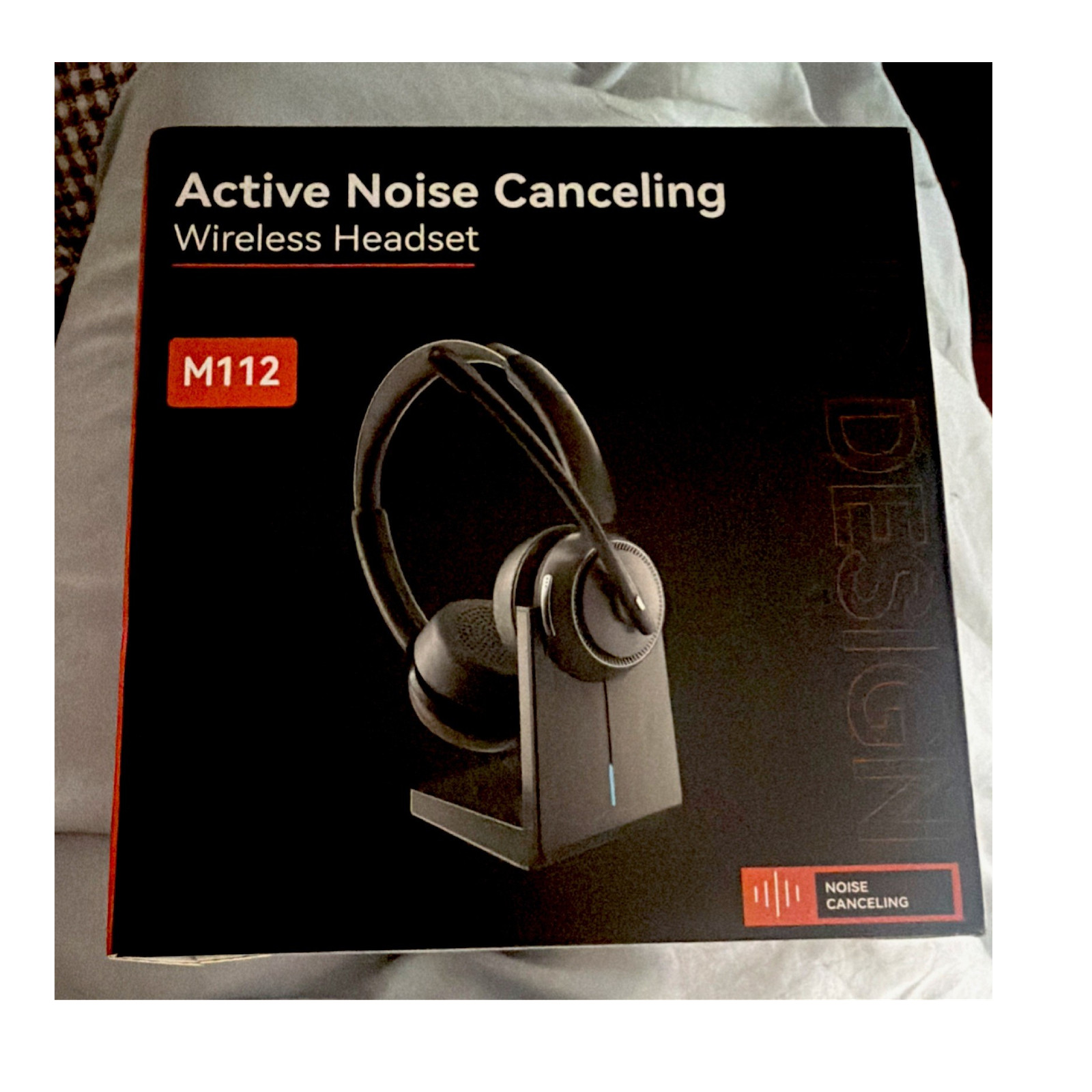 Design M112 Wireless Bluetooth Headset ANC Boom Mic Double Black USB-A/USB-C