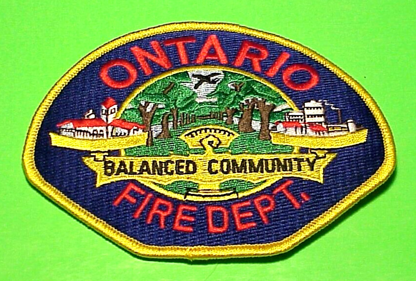 ONTARIO  CALIFORNIA  CA   3 3/4" x 4 5/8"  FIRE DEPT. PATCH  FREE SHIPPING!!!