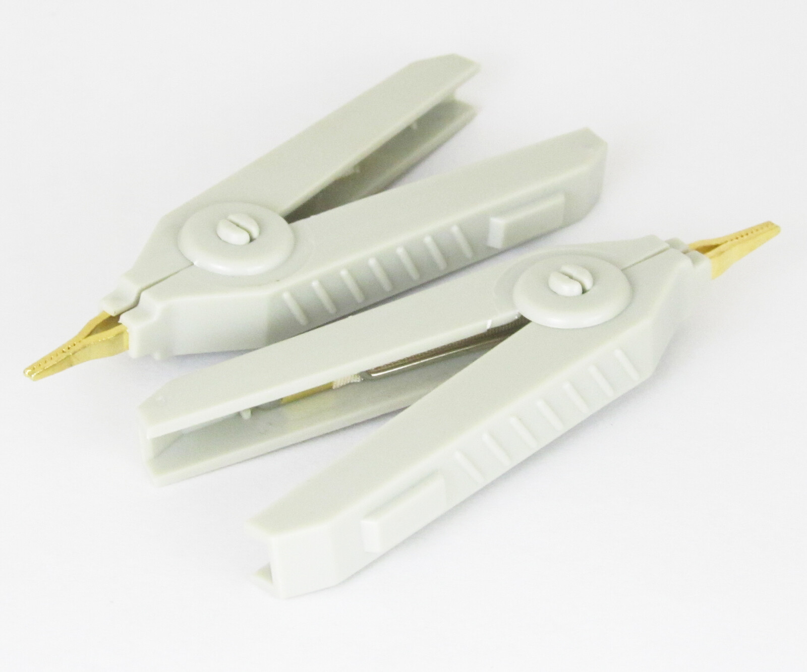 10pcs Grey High Quality Copper Alligator Kelvin Test Clip Clamp Gold Plated Clip