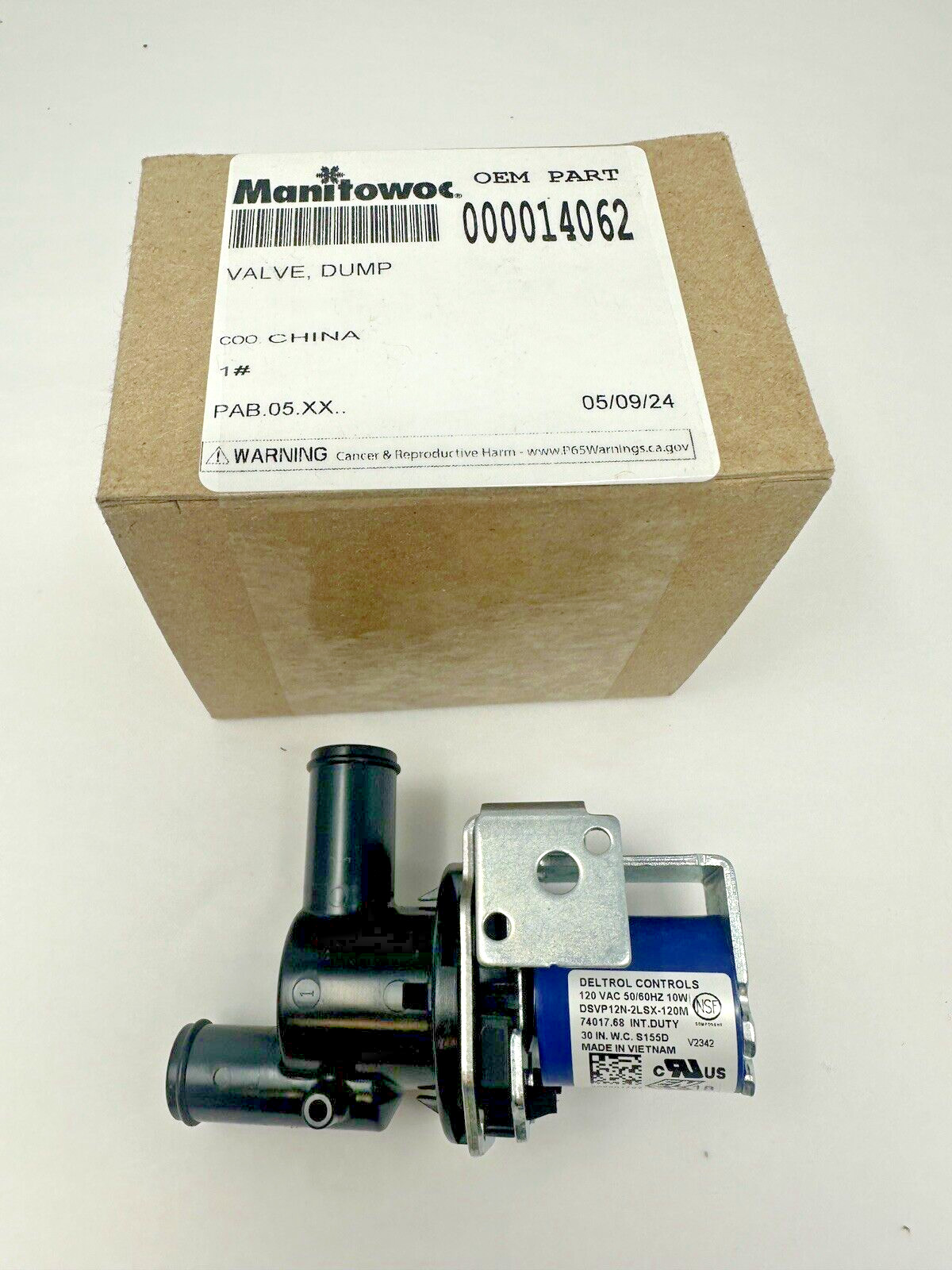 NEW Genuine OEM Manitowoc Ice Maker  Dump Valve 000014062 Fast Free Shipping!