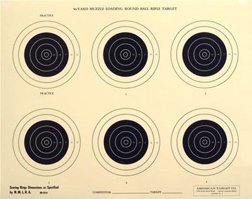 (50) RB-50-6-7 Official 50-Yd NMLRA Round Ball Rifle Target [17.5" x 22"] on tag