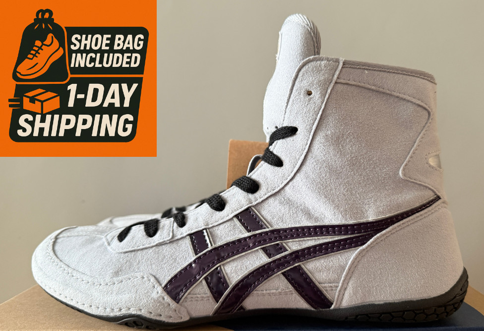 [Shoe bag] Asics Wrestling Shoes EX-EO 1083A001 Gray x Purple x Silver