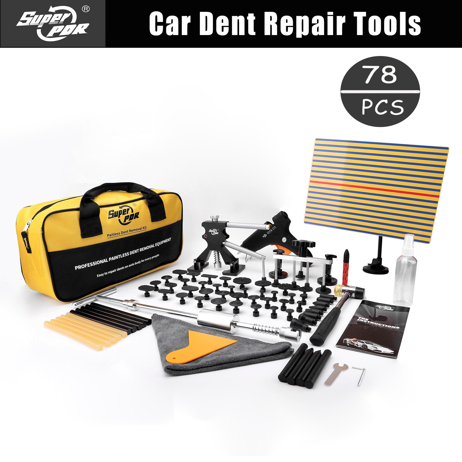 Paintless Car Dent Repair Kit Puller Removal Kit Hail Damage Remover Puller Tool