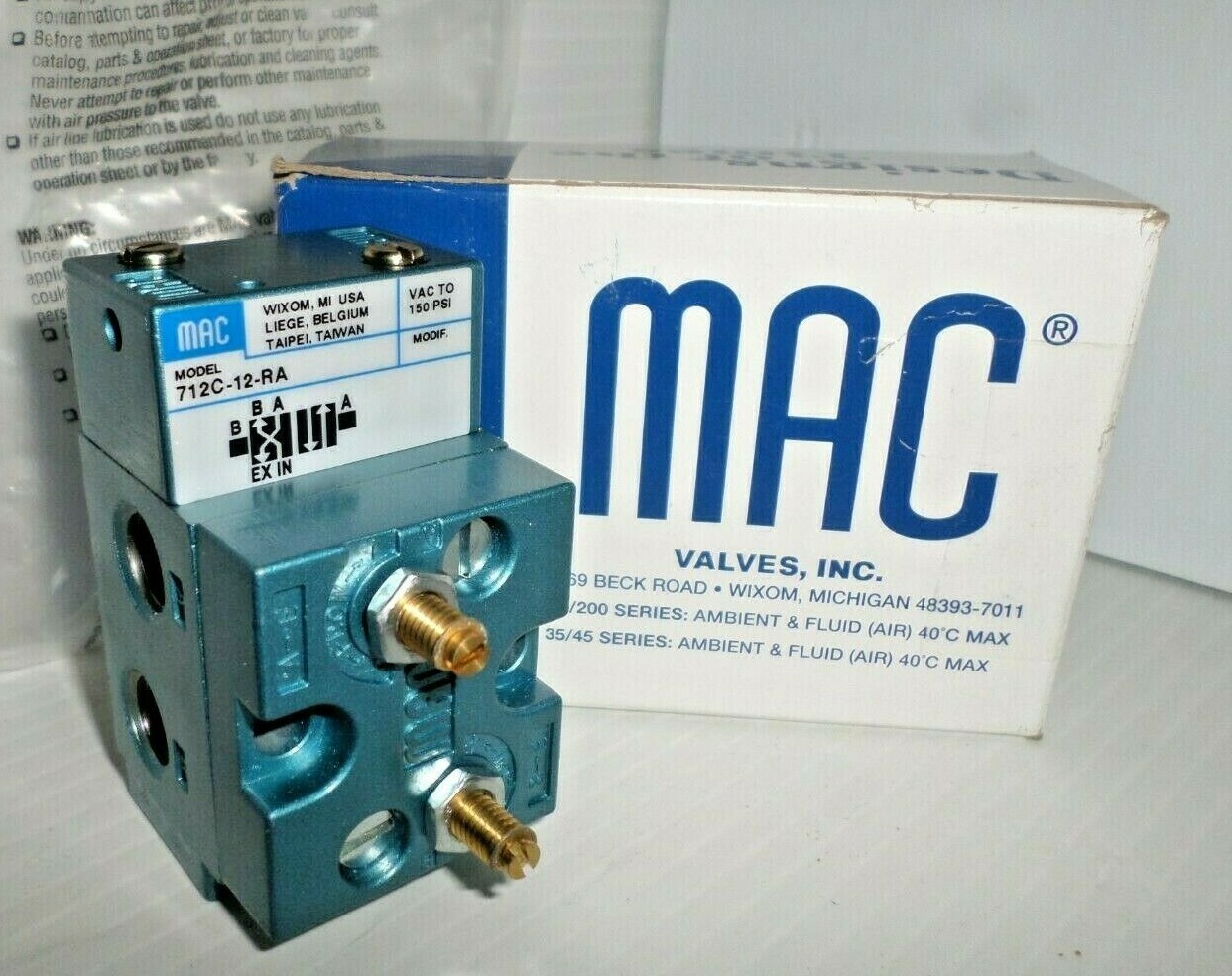 ⭐NEW IN BOX⭐  MAC 712C-12-RA PNEUMATIC VALVE   🔴USA🔵