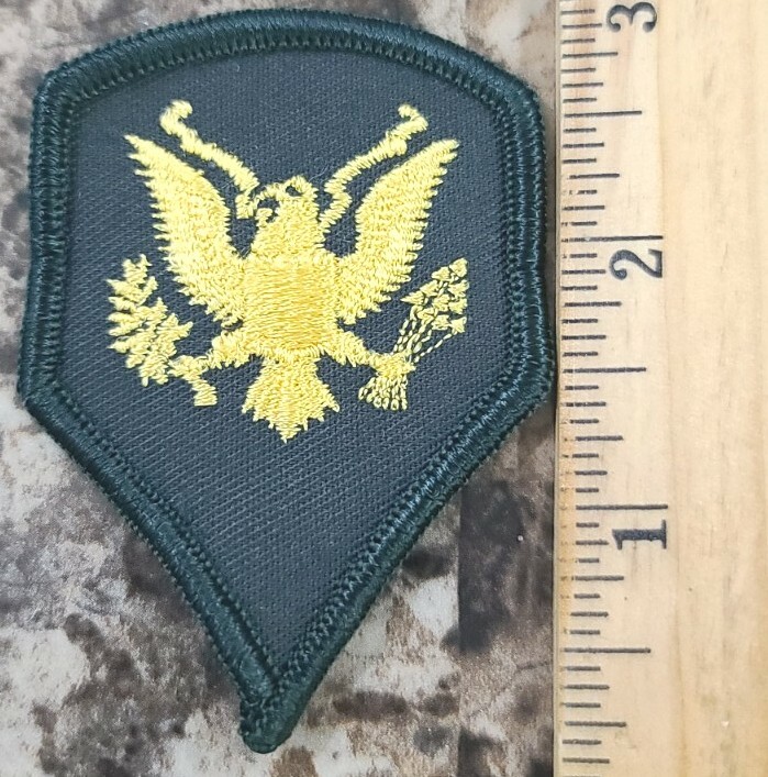 2-US Army 1955 Specialist Third Class E-4 Rank Patch Eagle Holding Arrows-Female