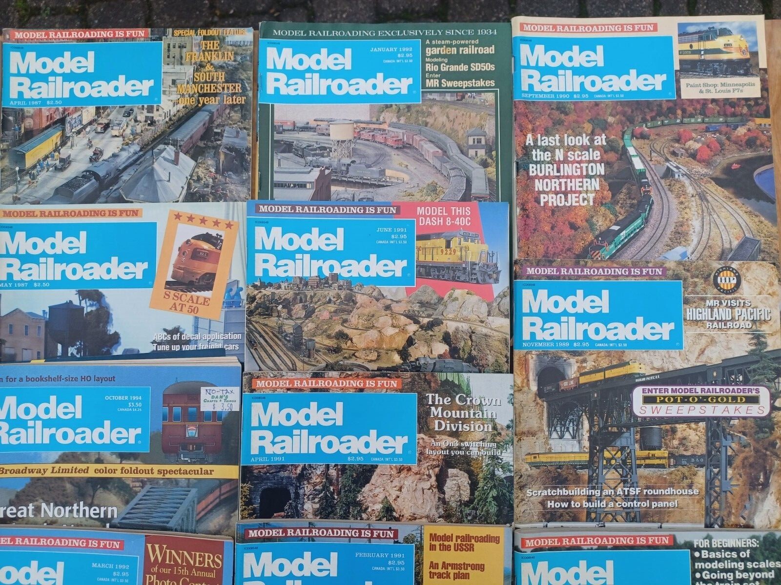 MODELRAILROADER MAGAZINE (19) ISSUES FROM '72 TO '94 IN GOOD CONDITION