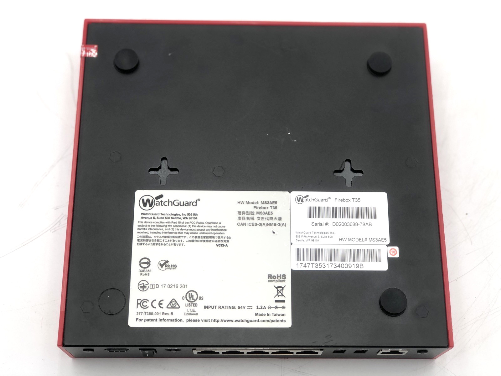 Watchguard Firebox T35 MS3AE5 Network Security Firewall Appliance