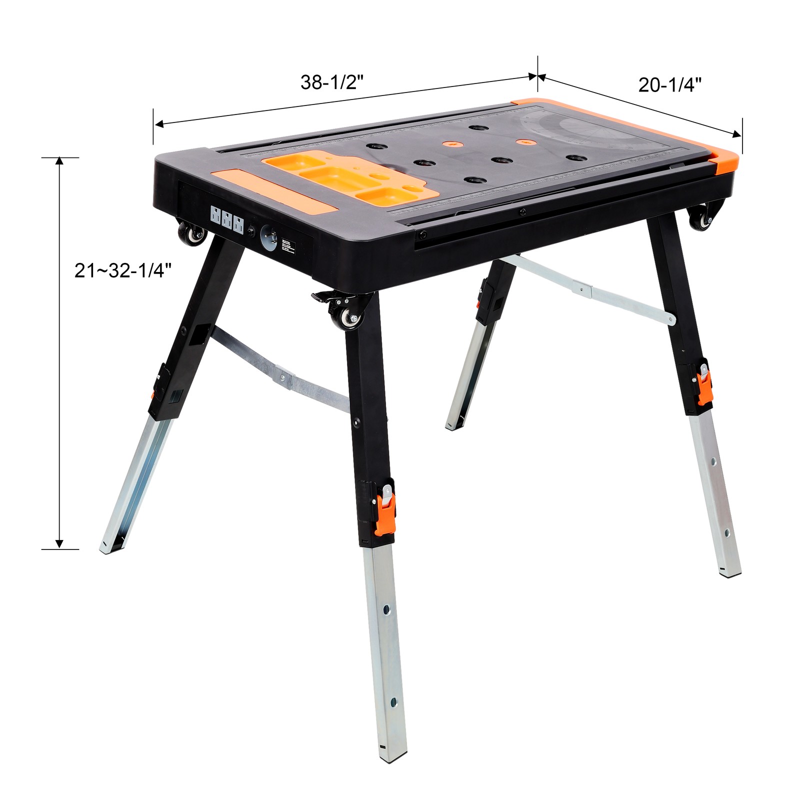 8-in-1 Multifunctional Folding Work Table with US Standard Socket