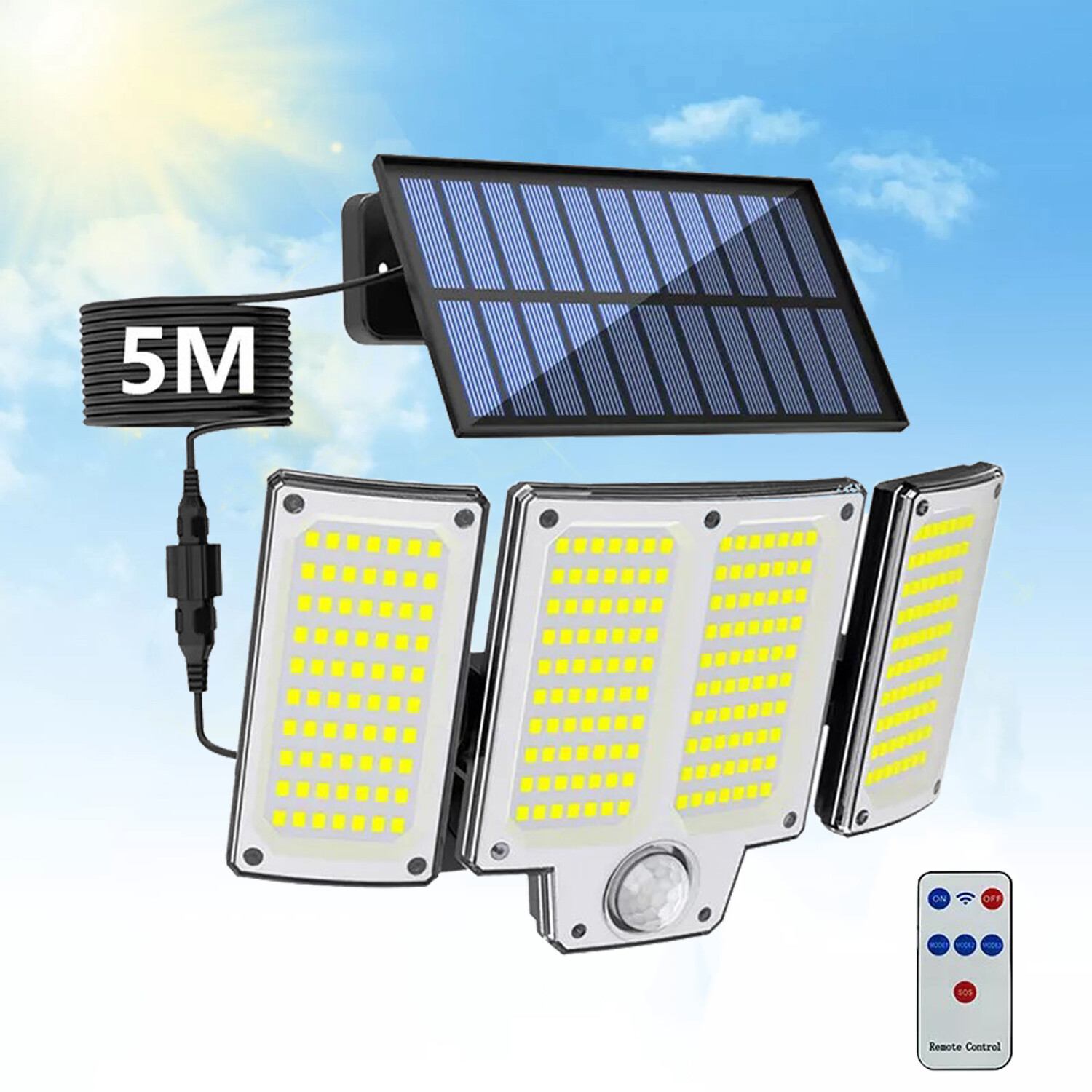 9900000lm LED Solar Street Lights Security Flood Lamp Motion Sensor Outdoor Wall
