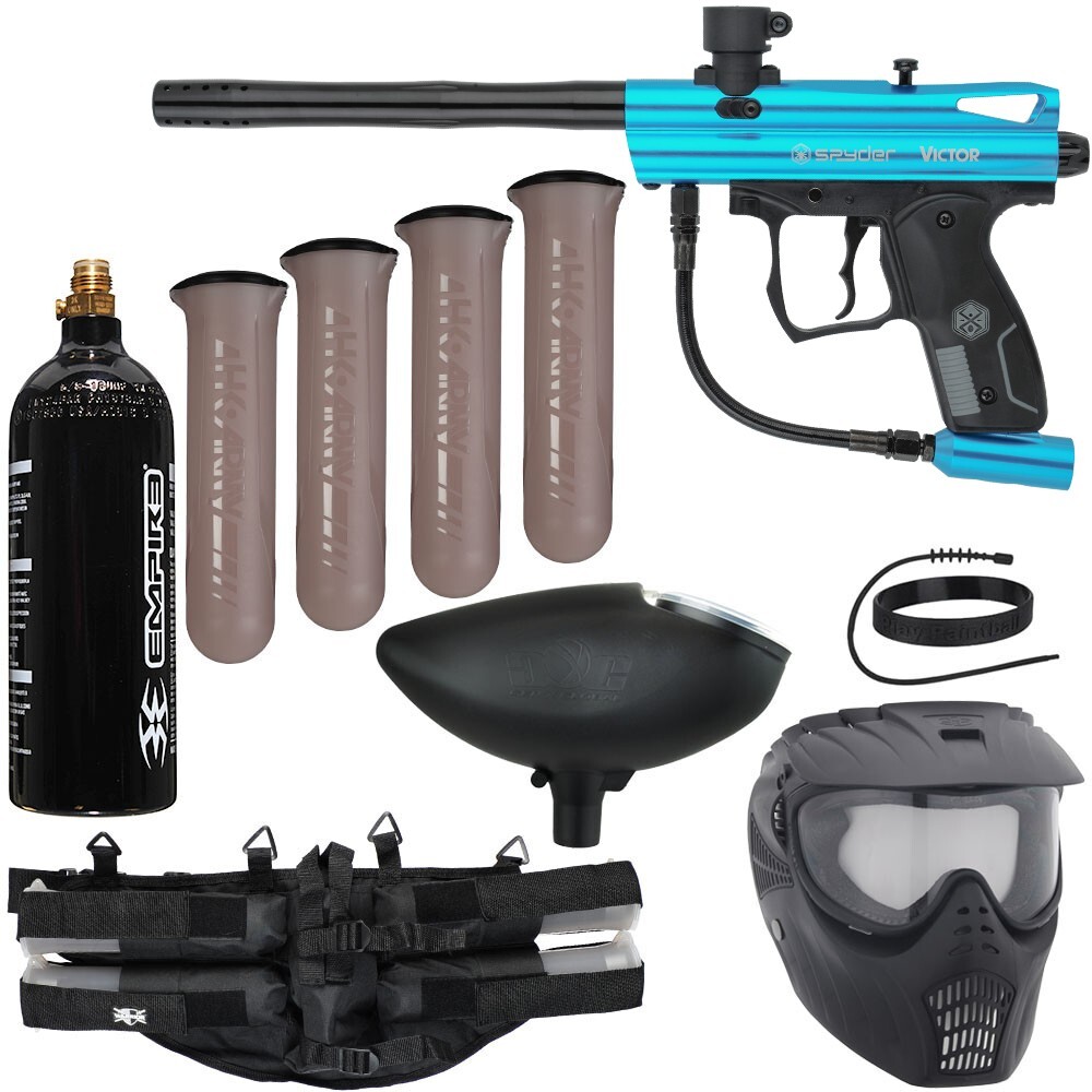 Kingman Spyder Victor Epic Paintball Gun Package Kit - (Gloss Teal)