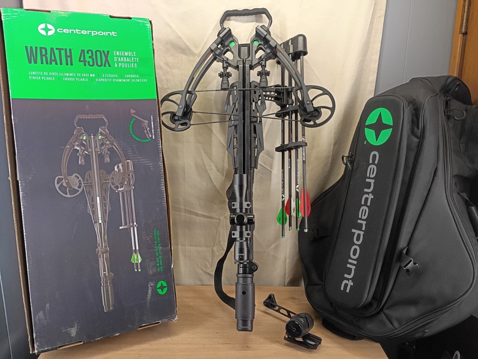 CenterPoint Archery Wrath 430X Crossbow With Scope, Soft Case, Bolts ++ Orig Box