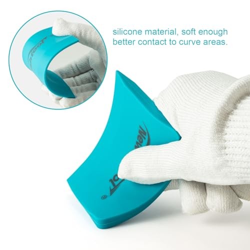 Soft Silicone Small Squeegee for Vinyl, 2 PCS PPF Tools Window Tinting V Blue