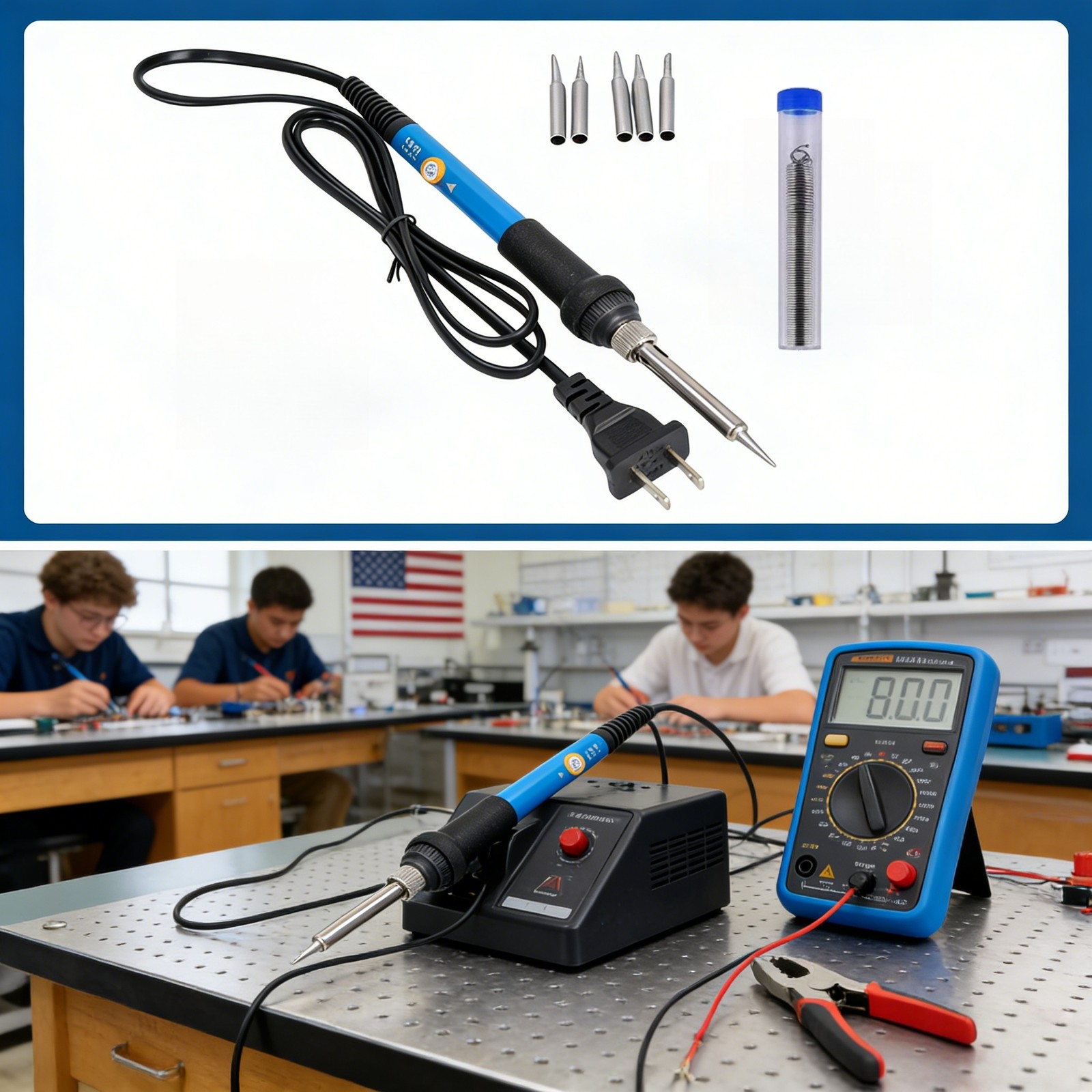 Soldering Iron Electric Gun Adjustable Temperature 60W Welding Solder Wire USA