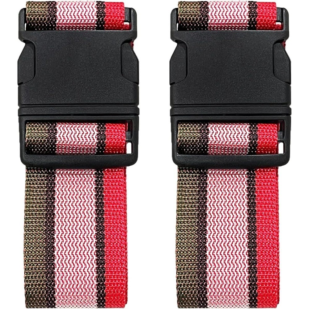 Adjustable Suitcase Straps 2 Pack with Quick Release Buckle Bright Colors Grey