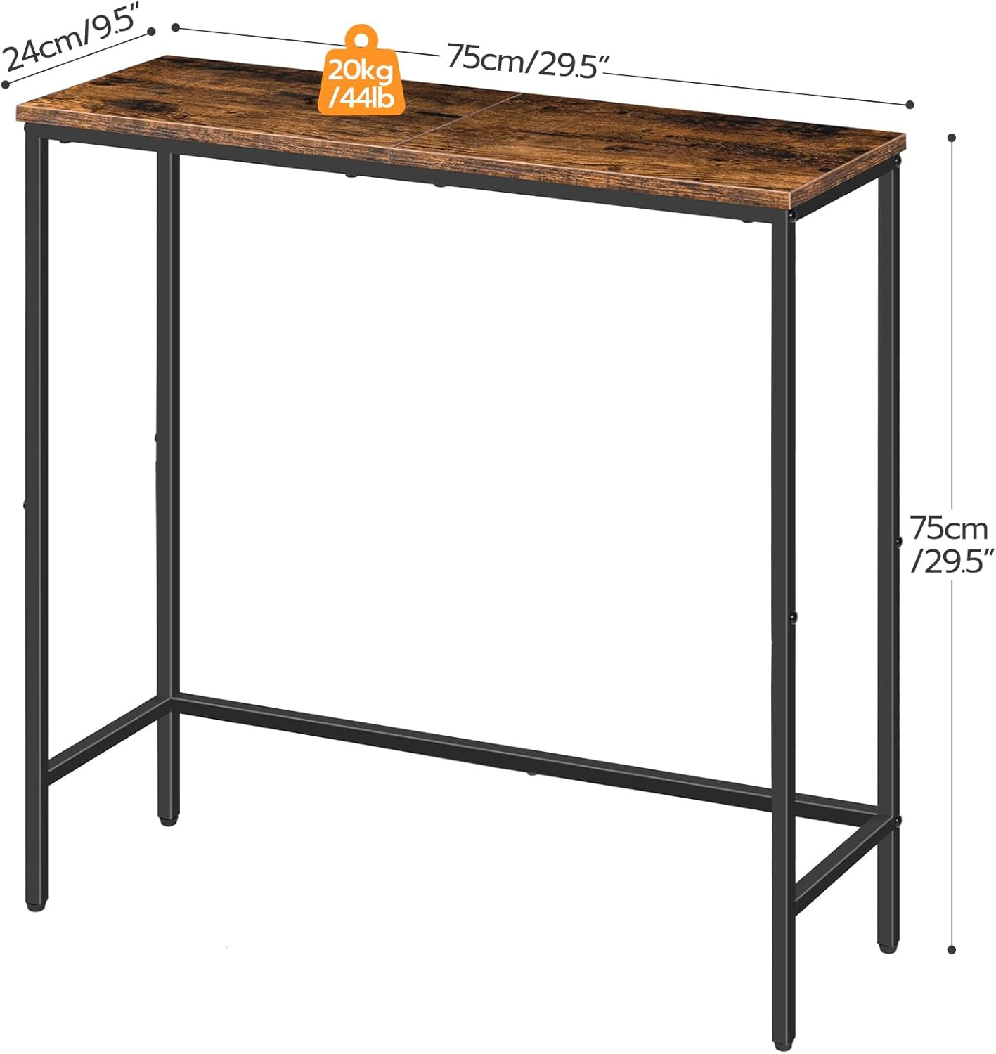 Narrow Console Table, 29.5" Small Entryway Table, Thin Sofa Side Display Table,