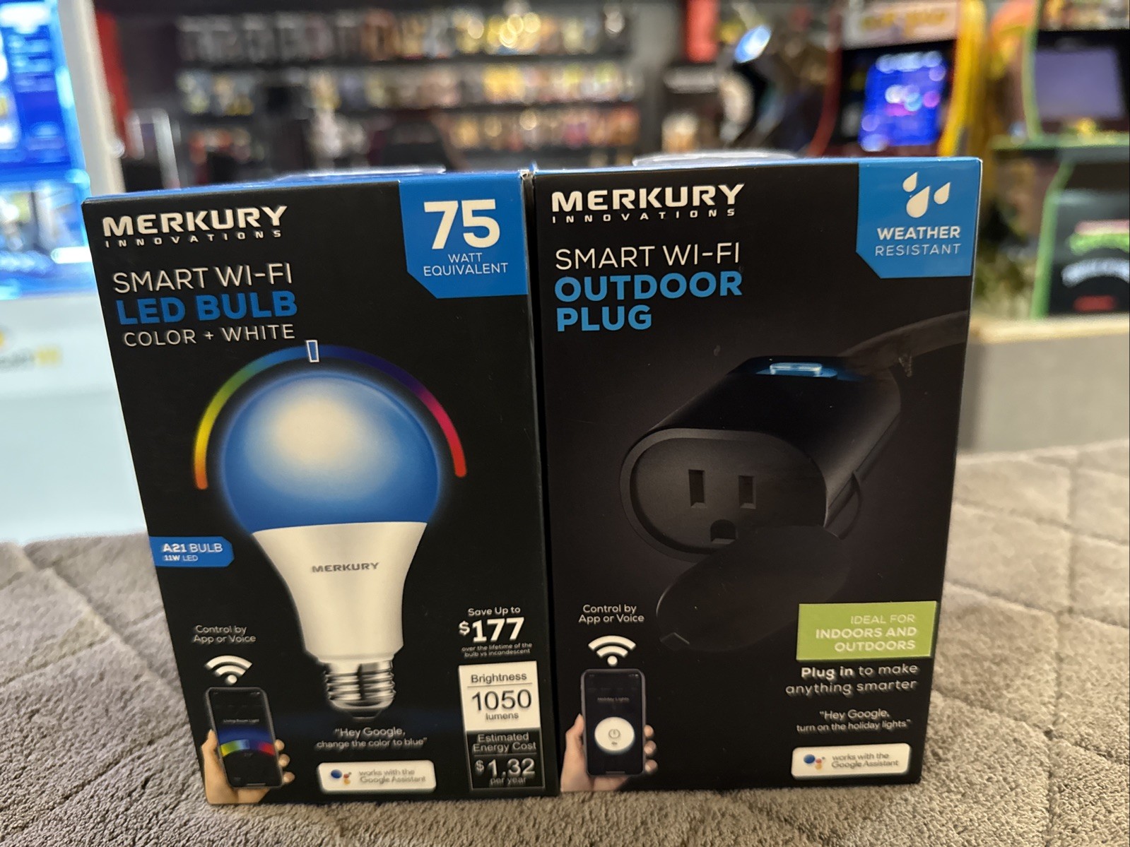 Merkury Innovations Indoor/Outdoor Wi-Fi Smart Plug & LED Smart Bulb