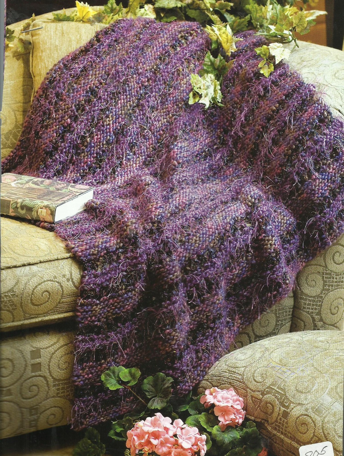 C0667  SEASIDE SUNSET THROW AFGHAN KNITTING PATTERN/INSTRUCTIONS