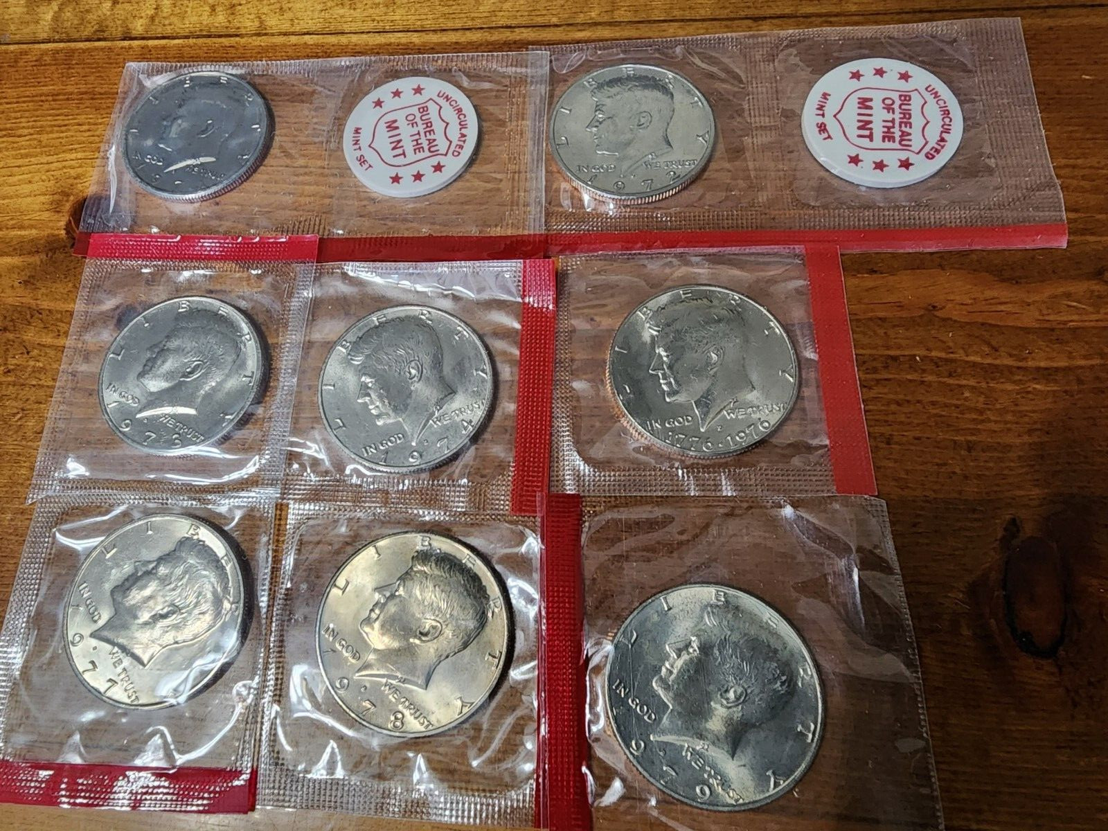 1971-1979 P/ D Kennedy Halves -16 BU coins in Mint Cello **FREE SHIPPING**