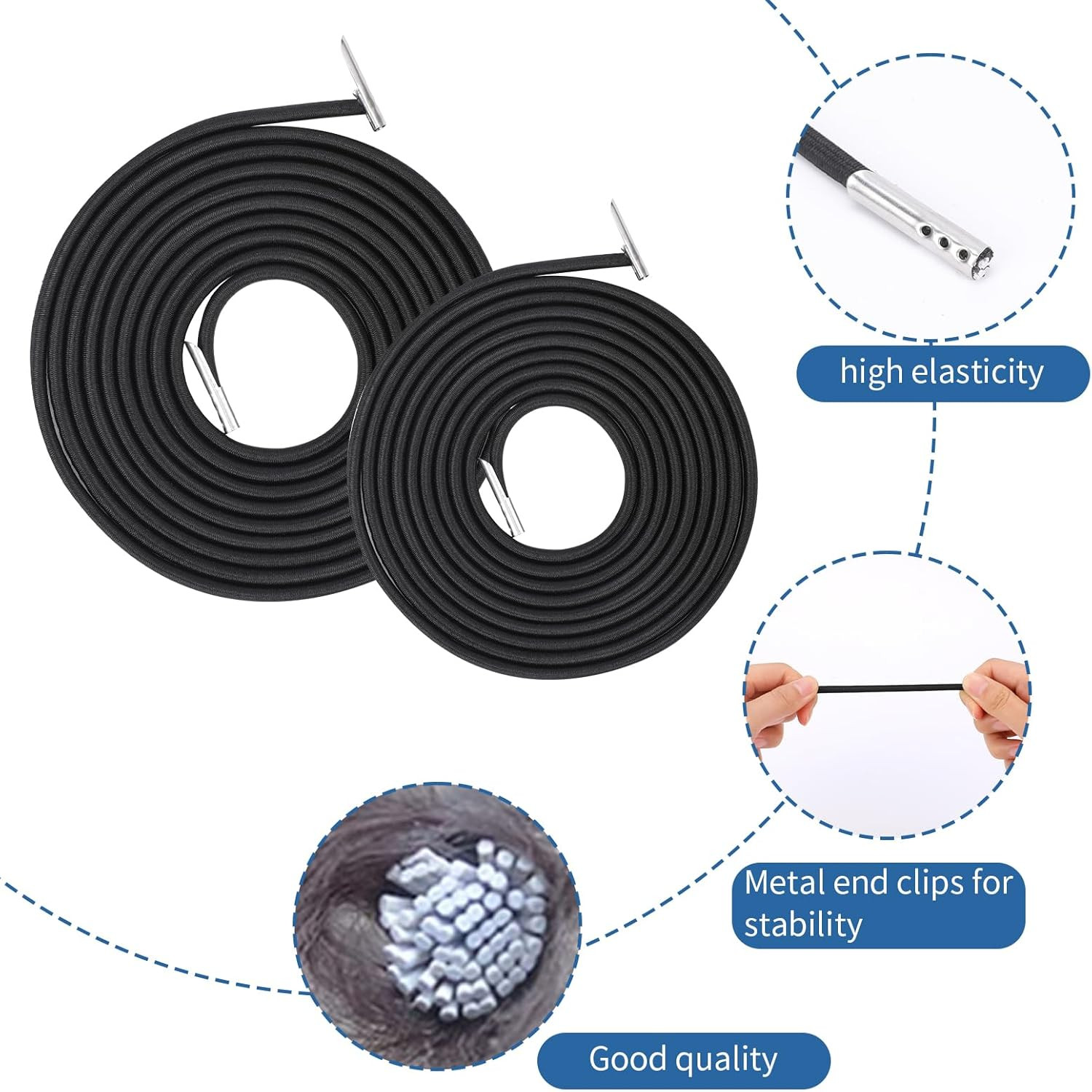 4 Pack Upgraded Black Gravity Chair Replacement Cord Zero Gravity Chair Repla...