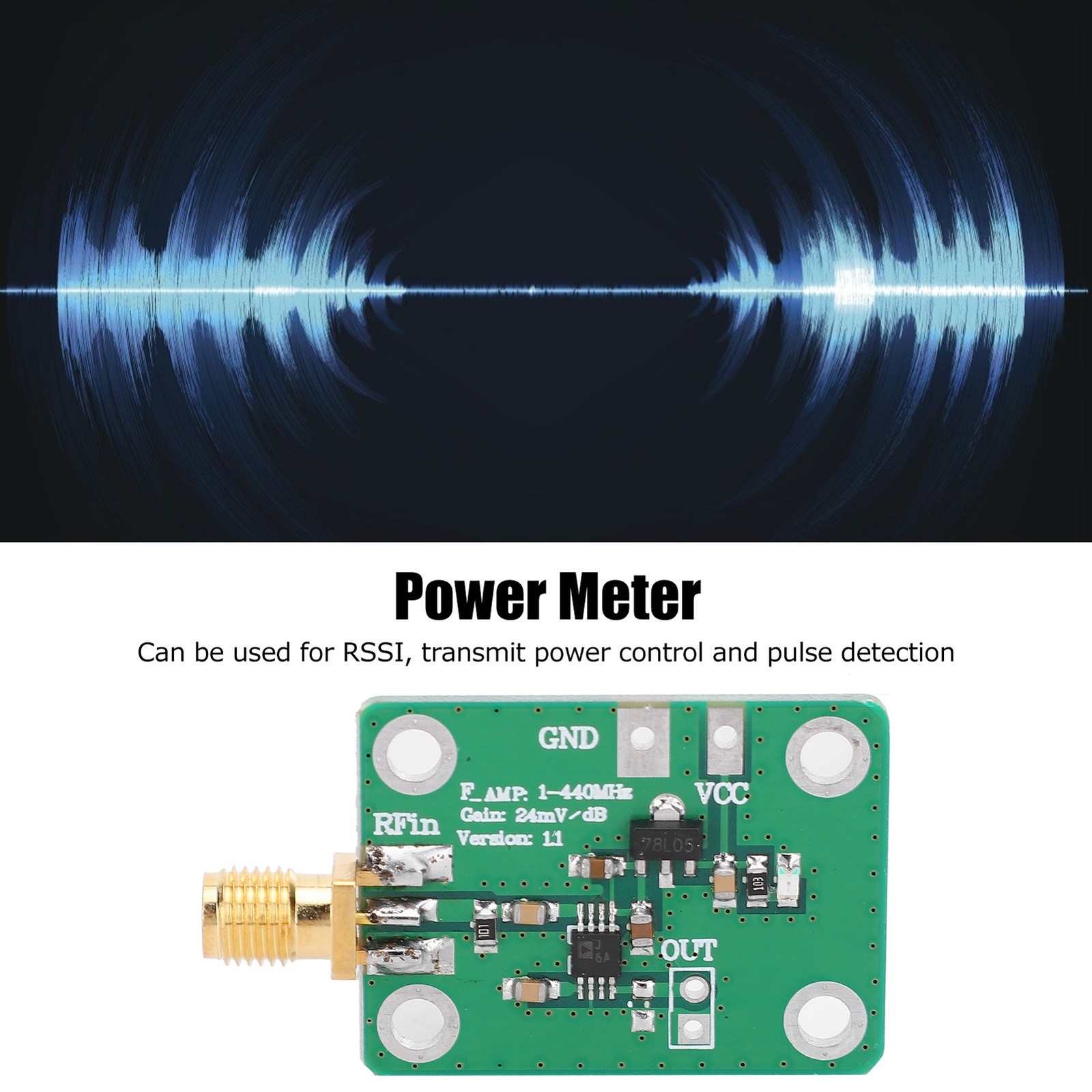 RF Power Meter Module Logarithmic Detector Board AD8310 1‑‑440 MHz