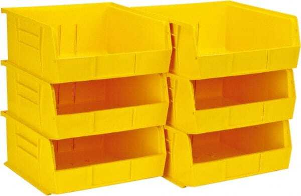 6 Pack Quantum Storage QUS235 Yellow Ultra Stack & Hang Bins: 10-7/8" x 11" x 5"